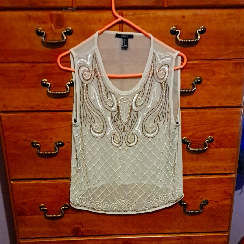 Elegant Cream Sleeveless Top